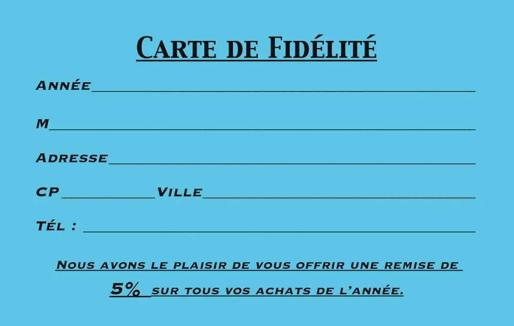 exemple carte de fidélité